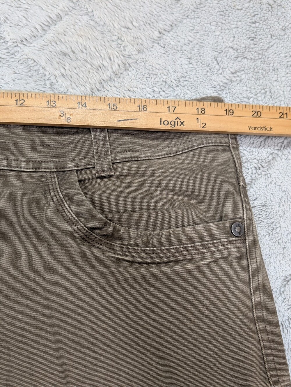 Kuhl Pants Mens 38x32 Green Tan The Law Durable Rugged Casual Tapered Work - Picture 4 of 9